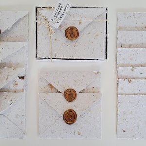 MINI Handmade Recycled Paper stationery set with botanicals - Gift Boxed