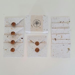 MINI Handmade Recycled Paper stationery set with botanicals - Gift Boxed