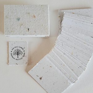 40 x Handmade paper place cards for stamping or calligraphy, 4 x 2.5 Inch Recycled Paper Pieces in gift box