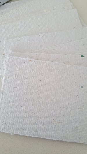 40 x Handmade papers, 4 x 3 Inch Recycled Paper Stationery Box