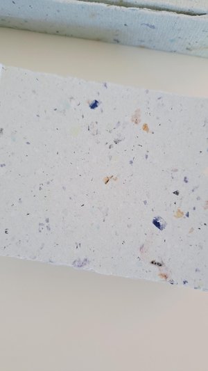 Handmade recycled card 4x3 or 2x3 Inch. Pale blue in colour, deckle and rough torn edges