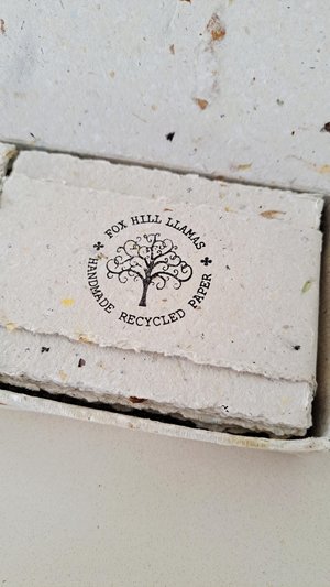 50 Pieces of thick handmade recycled card 4x3 Inch in Gift Box. Cream in colour, deckle and rough torn edges