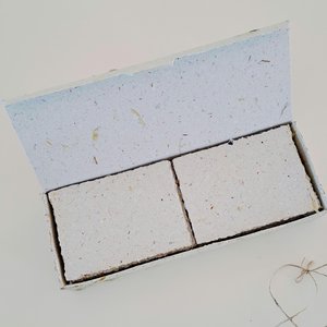 Handmade recycled card 4x3 or 2x3 Inch. Pale blue in colour, deckle and rough torn edges