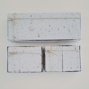 Handmade recycled card 4x3 or 2x3 Inch. Pale blue in colour, deckle and rough torn edges