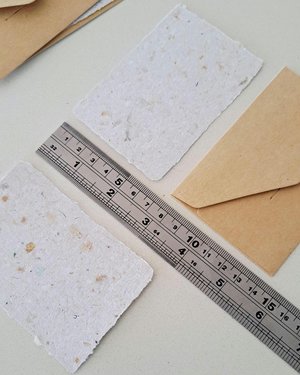 Handmade recycled small note papers with brown envelopes