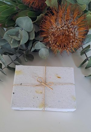 MINI Handmade Recycled Paper sheets and envelopes, mixed colours in gift box