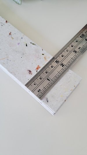 Large tags / labels / bookmarks, handmade recycled paper with botanicals