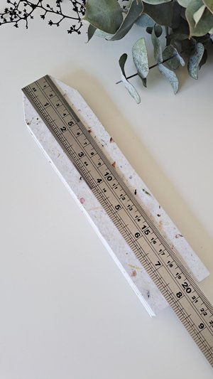 Large tags / labels / bookmarks, handmade recycled paper with botanicals
