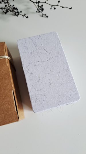 45 Llama Fibre Business Cards, Blank. Hand-made, Recycled Paper with Llama Fibre
