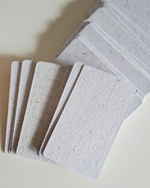 45 Llama Fibre Business Cards, Blank. Hand-made, Recycled Paper with Llama Fibre