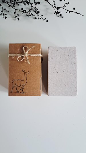 50 Llama Poo Paper Blank Business Cards, Hand-made Recycled 2 x 3.5 Inch
