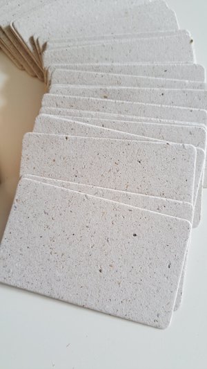 50 Llama Poo Paper Blank Business Cards, Hand-made Recycled 2 x 3.5 Inch