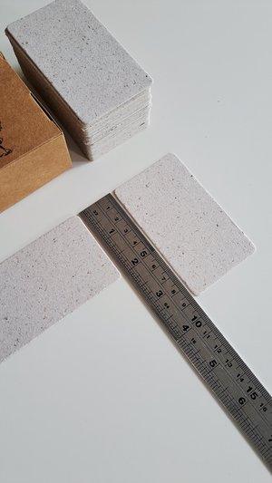 50 Llama Poo Paper Blank Business Cards, Hand-made Recycled 2 x 3.5 Inch