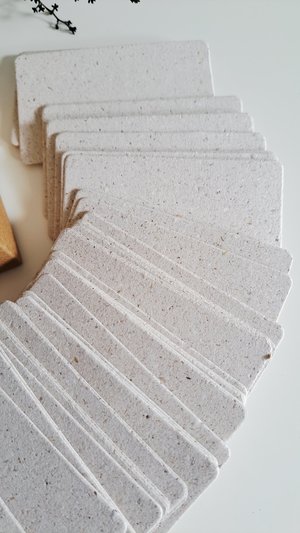 50 Llama Poo Paper Blank Business Cards, Hand-made Recycled 2 x 3.5 Inch
