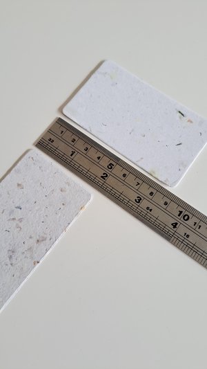 50 Handmade Recycled 2 x 3.5 inch Cards, Neutral, Blank Homemade Paper
