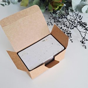 50 Handmade Recycled 2 x 3.5 inch Cards, Neutral, Blank Homemade Paper