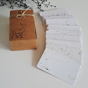 50 Handmade Recycled 2 x 3.5 inch Cards, Neutral, Blank Homemade Paper