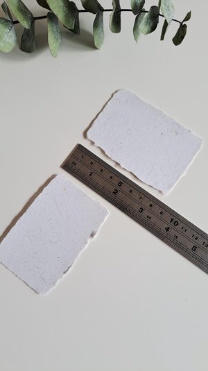 50 Llama Fibre Business Cards, Blank Hand-made, Recycled Paper with Llama Fibre, Deckle Edges