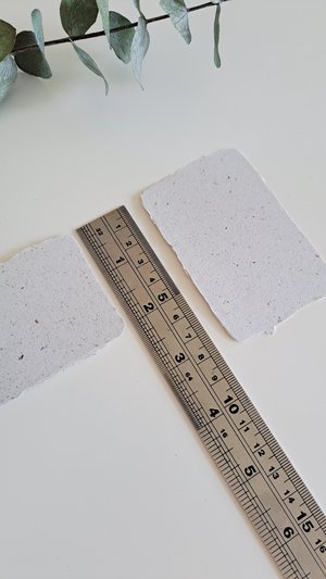 45 Llama Poo Paper Business Cards, Blank Hand-made Recycled Paper with deckle edge