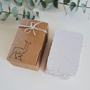 45 Llama Poo Paper Business Cards, Blank Hand-made Recycled Paper with deckle edge