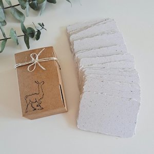 45 Llama Poo Paper Business Cards, Blank Hand-made Recycled Paper with deckle edge