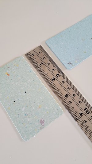 50 Handmade Recycled 2 x 3.5 inch Cards, Coloured Blank Homemade Paper