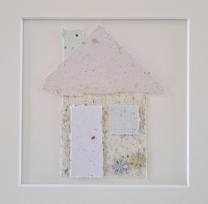 Little Houses Paper Collage Craft Kit: DIY handmade recycled paper pieces to create 4 flat house designs.