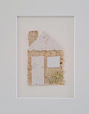 Little Houses Paper Collage Craft Kit: DIY handmade recycled paper pieces to create 4 flat house designs.