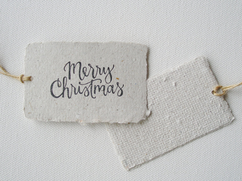 8 MERRY CHRISTMAS Llama Poo Tags, Recycled Gift Tags / Swing Tags with Deckle Edge for Xmas Gifts, Llama Gifts, Llama Products, Calligraphy