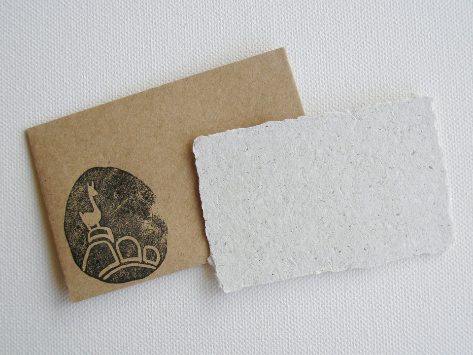 Handmade Recycled Llama Poo Paper Mini Gift Card with Brown Envelope