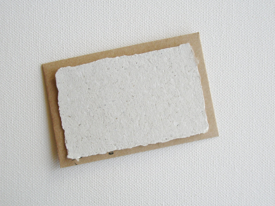 Handmade Recycled Llama Poo Paper Mini Gift Card with Brown Envelope