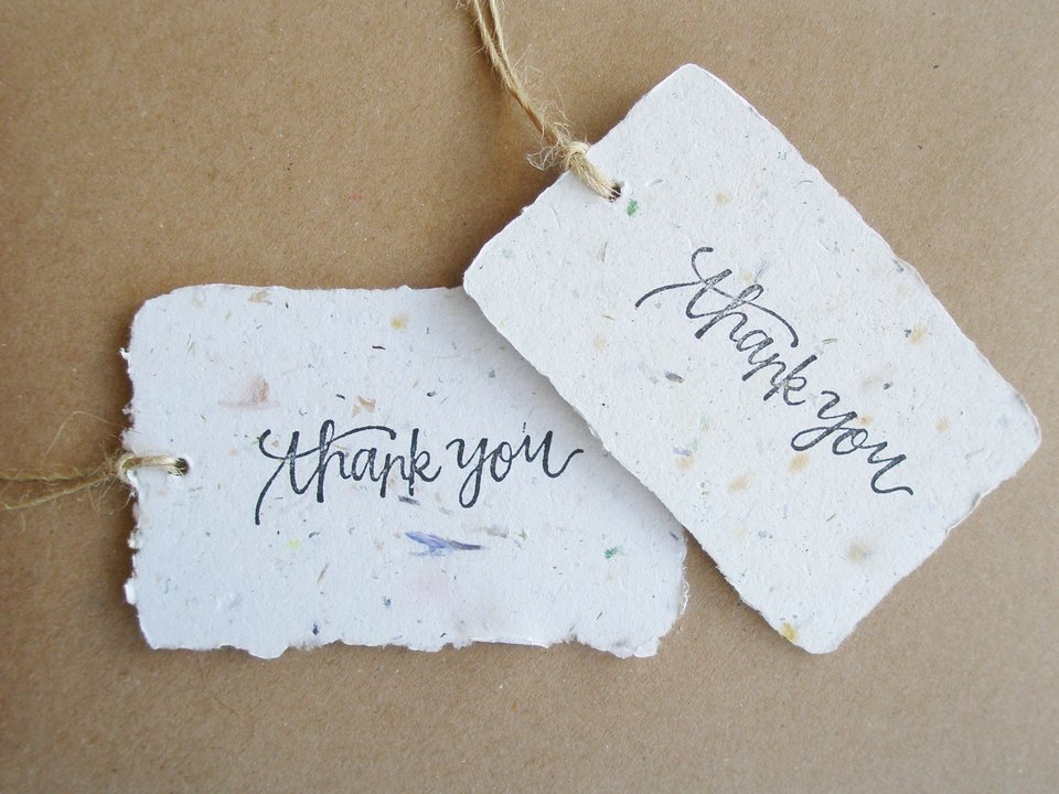 100 THANK YOU Tags - Neutral Tones