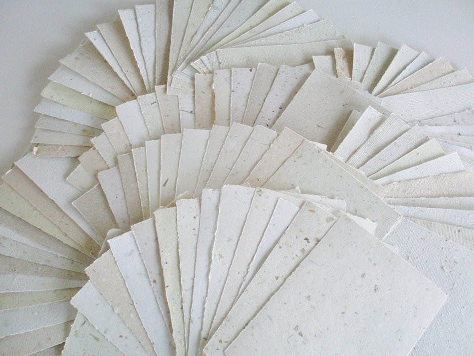 5x7" Sheets, 30 Sheets, Neutral Recycled Paper, Handmade Paper, Botanicals, Flowers, Typewriter Paper, Poetry Paper, Calligraphy Paper,
