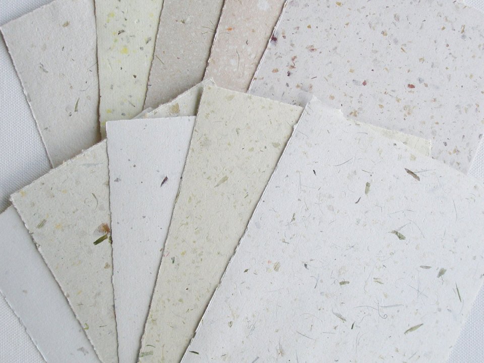 5x7" Sheets, 30 Sheets, Neutral Recycled Paper, Handmade Paper, Botanicals, Flowers, Typewriter Paper, Poetry Paper, Calligraphy Paper,