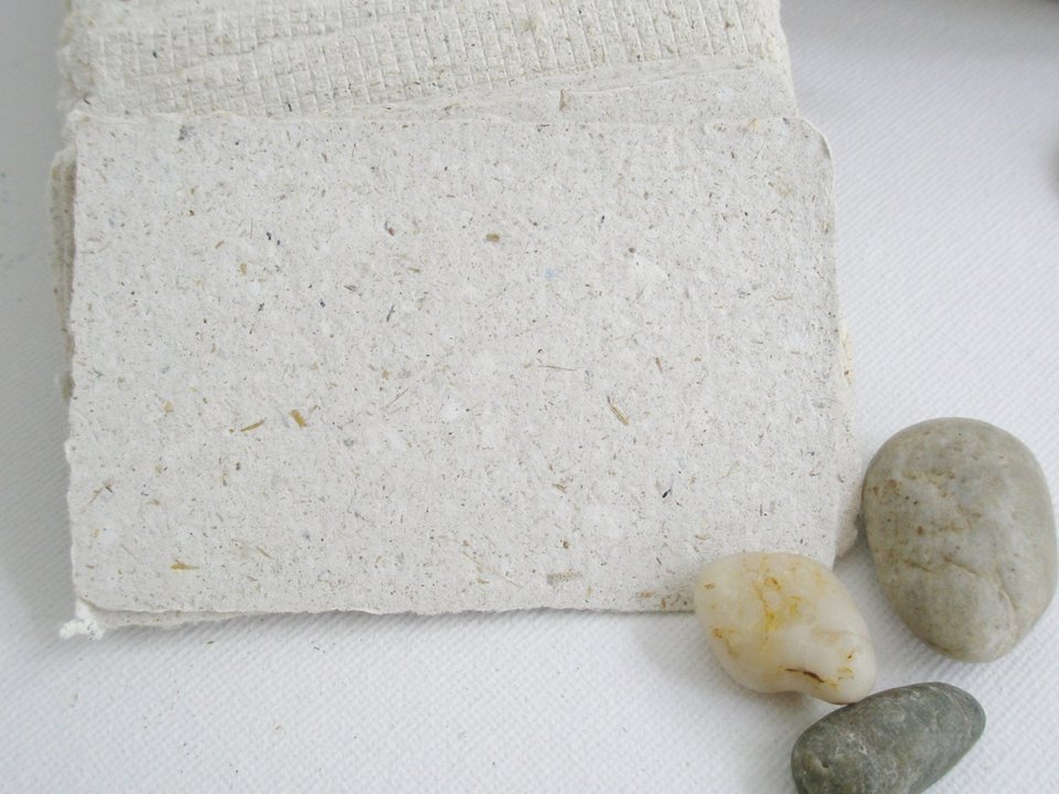45 Llama Poo Paper Business Cards, Blank Hand-made Recycled Paper with deckle edge