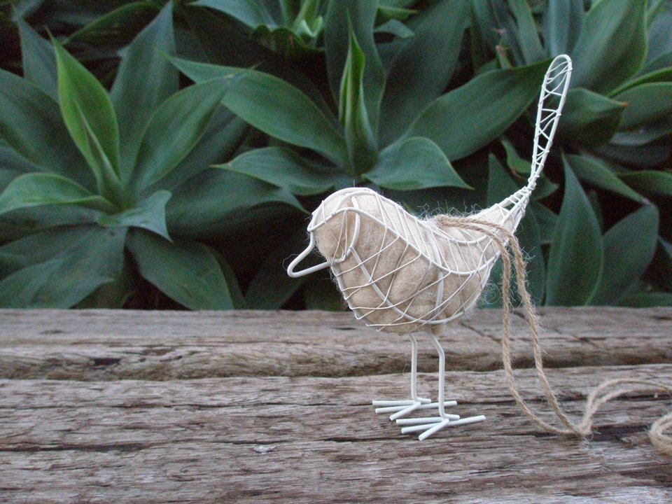 Native Bird Nester. Wire Bird with Llama Fibre Nesting Material, love birds, Gift for bride, Mother's Gift, Garden Gift Idea, Eco