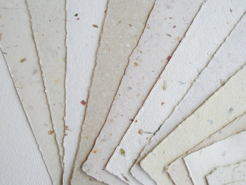 5x7" Sheets, 30 Sheets, Neutral Recycled Paper, Handmade Paper, Botanicals, Flowers, Typewriter Paper, Poetry Paper, Calligraphy Paper,