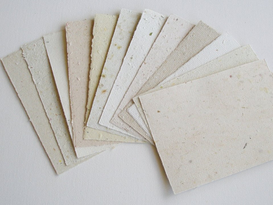 5x7" Sheets, 30 Sheets, Neutral Recycled Paper, Handmade Paper, Botanicals, Flowers, Typewriter Paper, Poetry Paper, Calligraphy Paper,