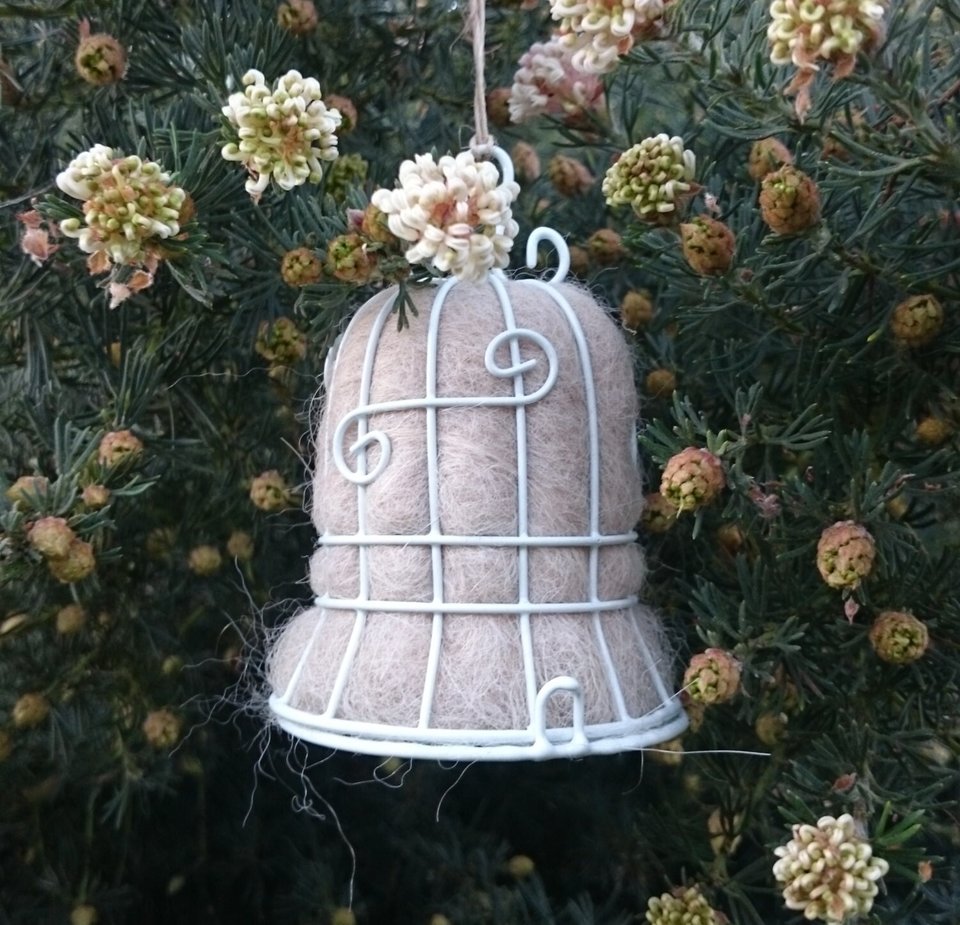 2 white Bells, Bird Nesters, Garden Wedding Decor, Wedding bells, Gift for the Bride, White Wedding, Wedding Decorations, Eco Wedding