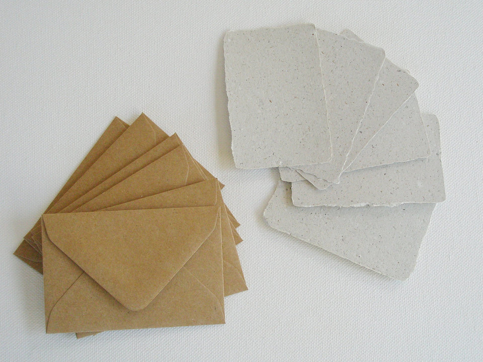 Llama Poo Paper Cards with Envelopes. Gift Card Set of 6 Gift Cards. Blank Mini Cards with Envelopes. Recycled and eco friendly