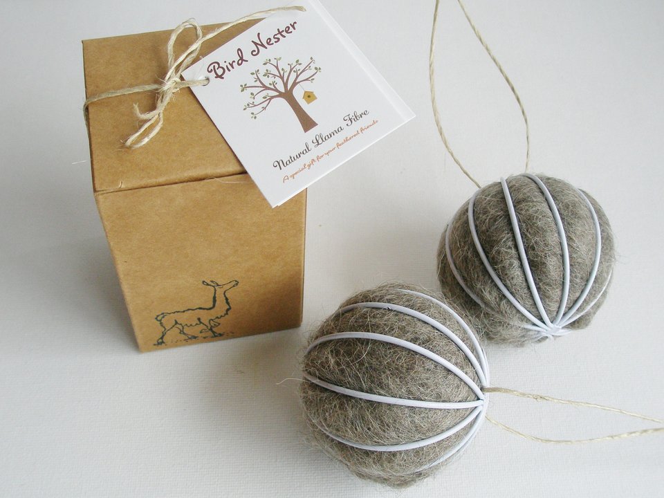 Bird Nester filled with Llama Fibre. Gardener gift. Nature Play Children's Gif. Nesting Material for native birds or aviary
