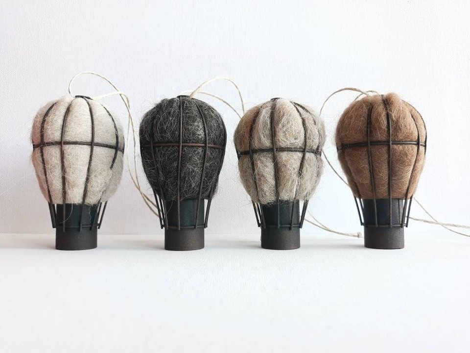Hot Air Balloon Bird Nester. Outdoor home isolation Gift with Llama Fibre Nest Building Material. Children's homeschool nature activity