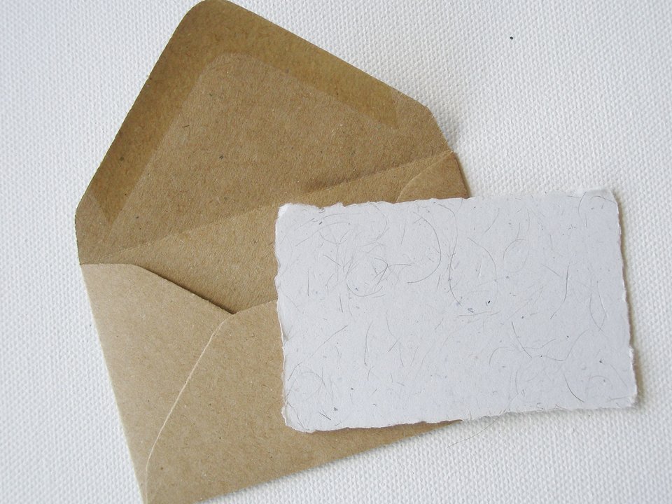 Christmas Llama Fibre Mini Card and Hand Stamped Envelope, Handmade Recycled Paper Card