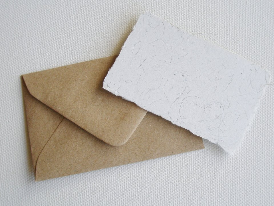Christmas Llama Fibre Mini Card and Hand Stamped Envelope, Handmade Recycled Paper Card