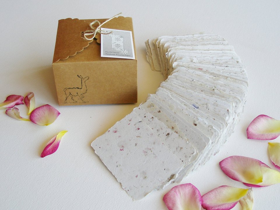SAMPLE of 20 Handmade 2x3 Cards. Neutral Blank Recycled Paper. Calling. Place  or table card. Gift Card. Florist. Wedding Guest Attendance