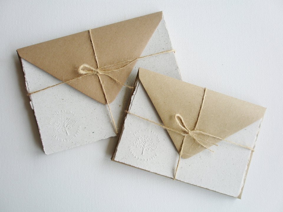 Llama Poo Paper Letter Set. Handmade recycled writing paper for children 6x4"