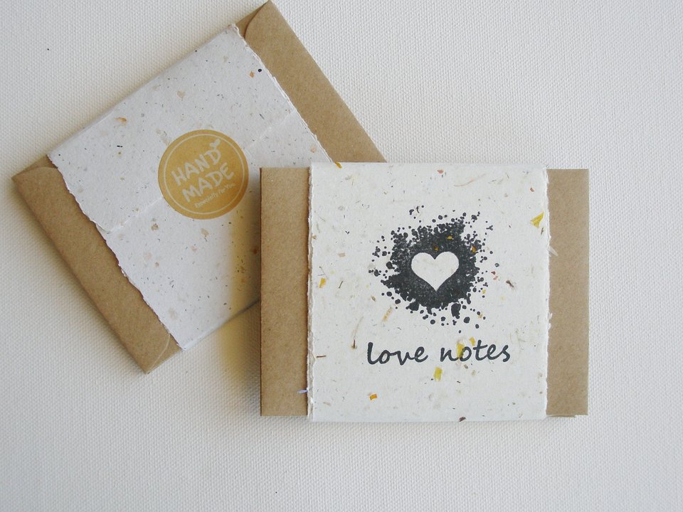 Love Notes Set, Handmade Paper Love Notes, Homemade Love Notes with envelopes, Love letters, Lover's Gift, for partner, wife, husband - No.4