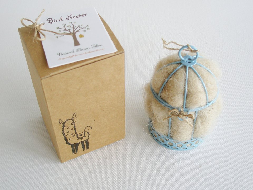 Gender Reveal, Baby Shower Favor, Small Bird Nester, Isolation Gift, Llama Fibre Nest Building Material, Blue or Pink