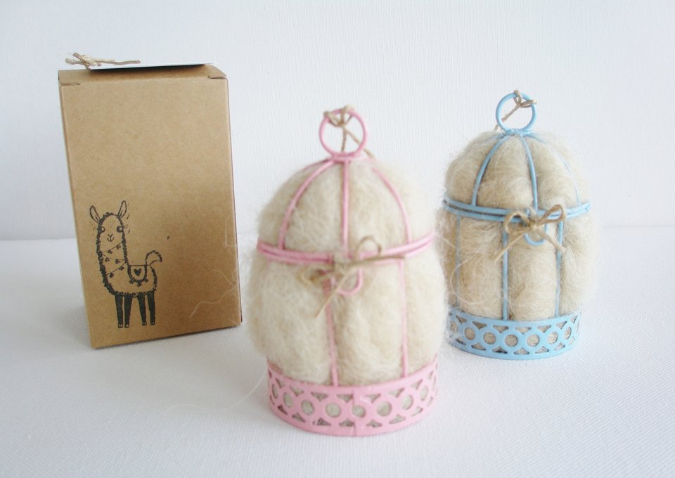 Gender Reveal, Baby Shower Favor, Small Bird Nester, Isolation Gift, Llama Fibre Nest Building Material, Blue or Pink