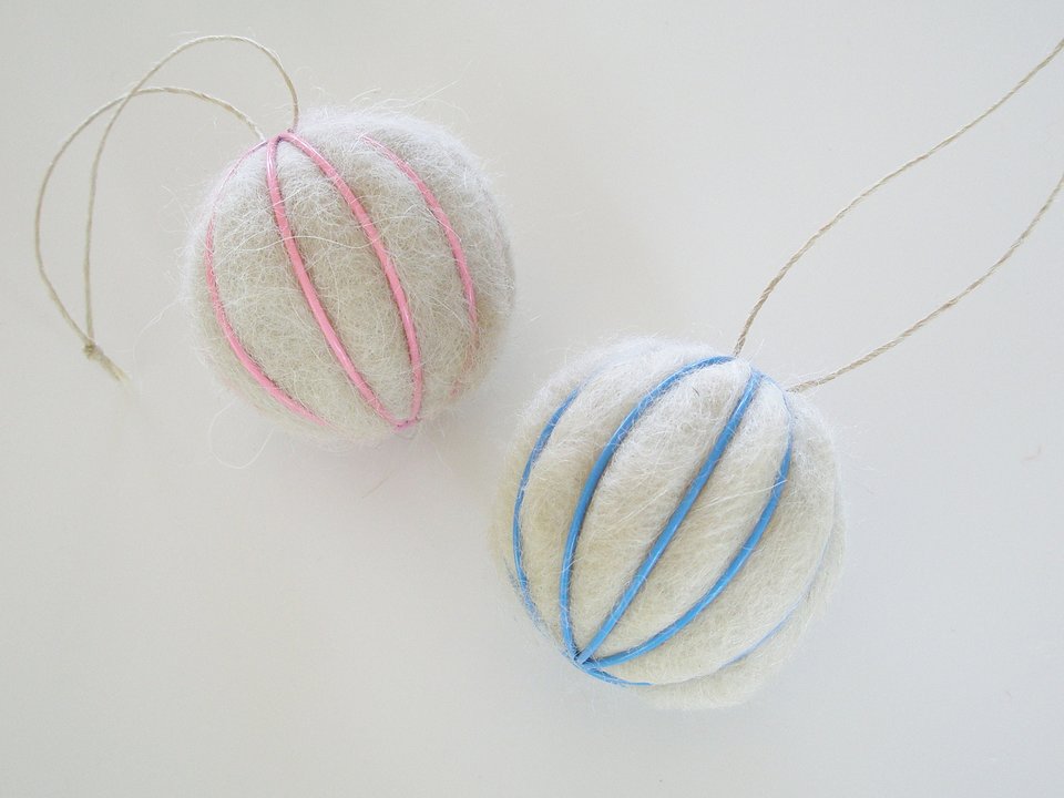 Chritening Favor or Gender Reveal Gift.  Small bird nester Baby Shower Favor. Llama Fibre Nest Building Material in Blue or Pink